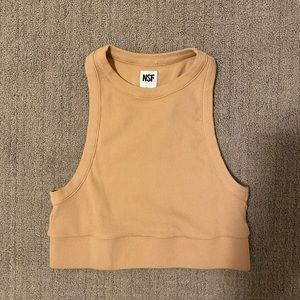 NSF X REVOLVE Alicia Sleeveless Crop Tank inAngora